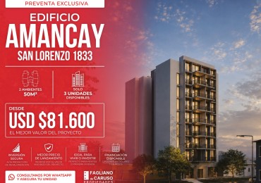 Preventa Exclusiva | Edificio Amancay | San Lorenzo 1833 | San Miguel, Buenos Aires
